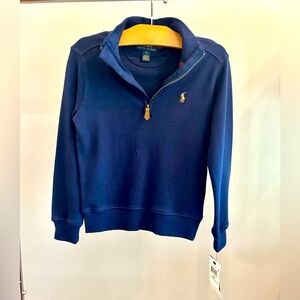 Ralph Lauren navy zip pullover top 4 4t NEW
